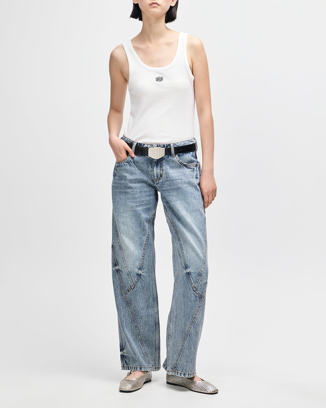 June Shield Tank - Vintage White
