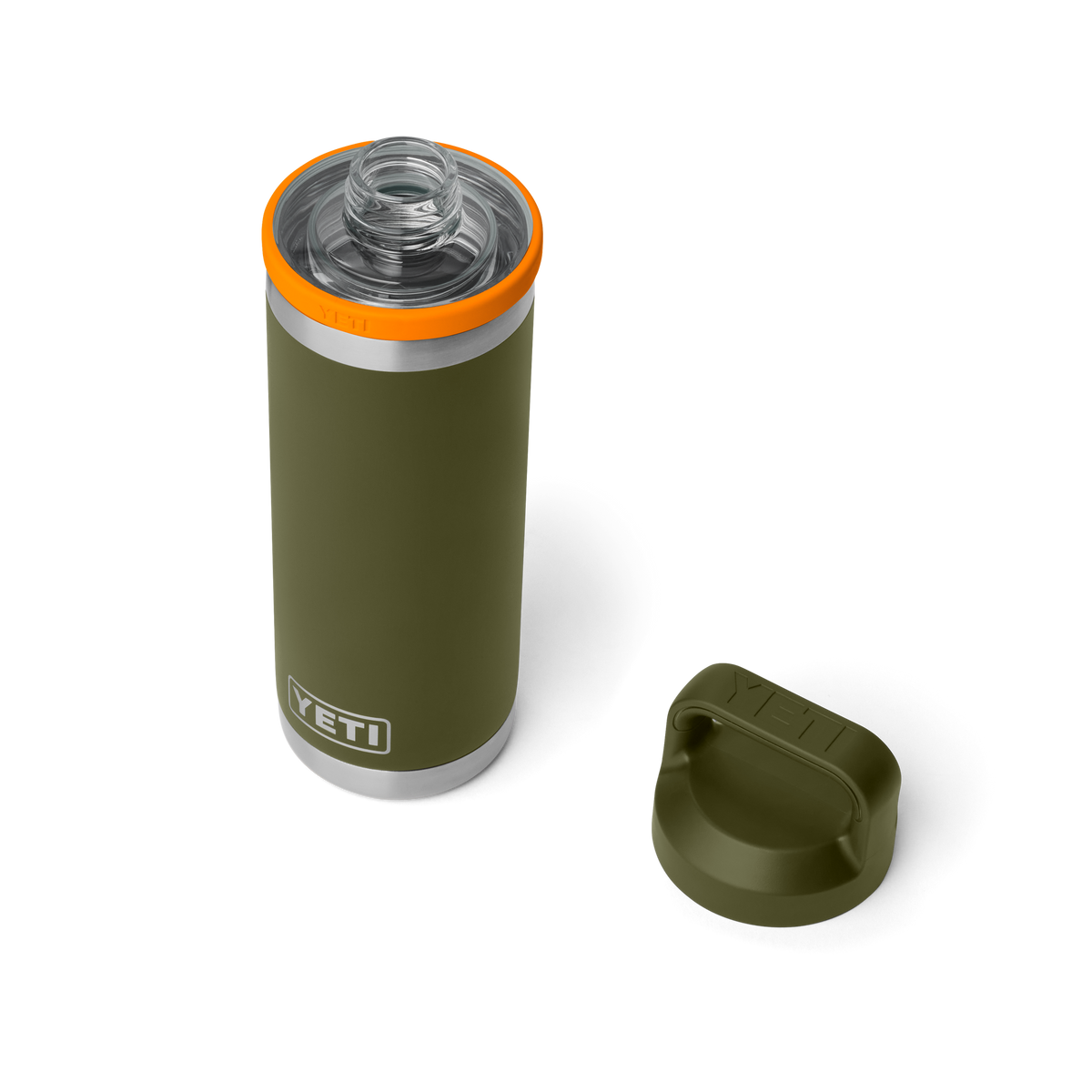Rambler 18 oz Bottle with Chug Cap - Olive/King Crab Orange