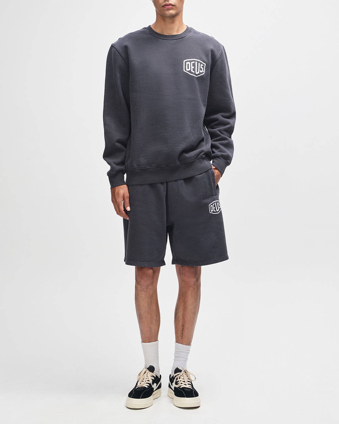 Shield Garment Dyed Track Short - Black