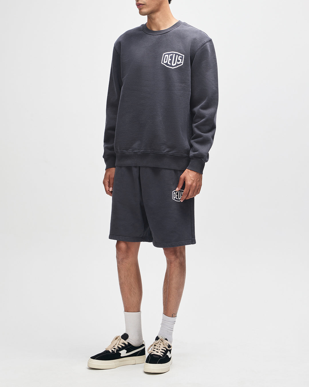 Shield Garment Dyed Track Short - Black