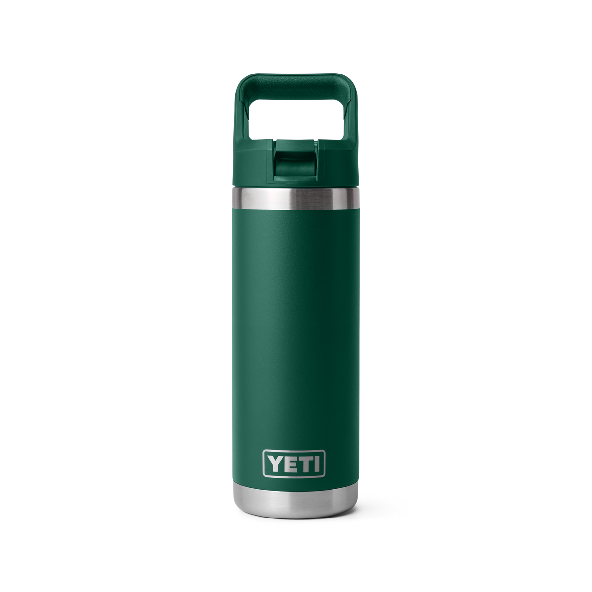 Rambler 18 oz Bottle with Straw Cap - Black Forest Green