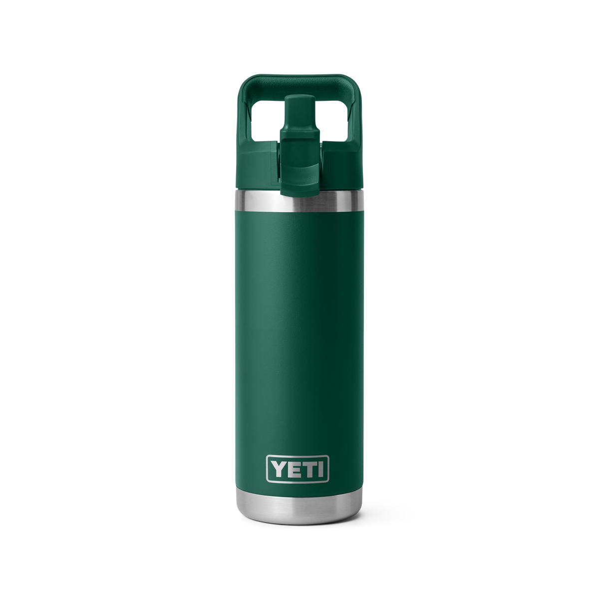 Rambler 18 oz Bottle with Straw Cap - Black Forest Green
