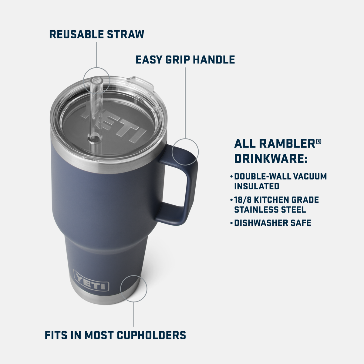 Rambler 35 oz Straw Mug - Seafoam